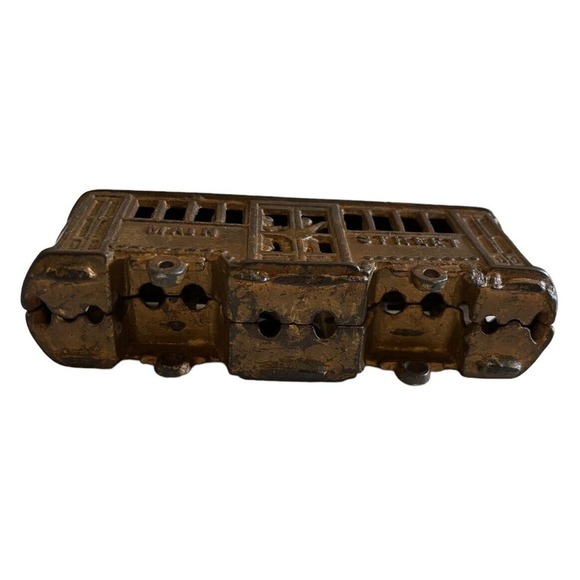 A. C. Williams Main Street trolley car cast iron bank Rare Without Passengers - Picture 2 of 7